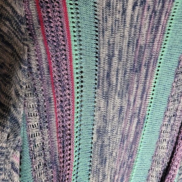 Draped EYESHADOW Cardigan Mint Blue Lavender Stripes - Picture 4 of 5